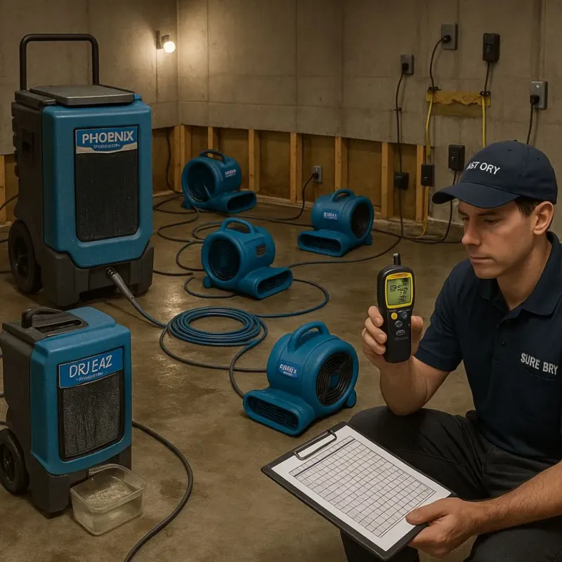 Structural Drying and Dehumidification process in Doylestown, OH
